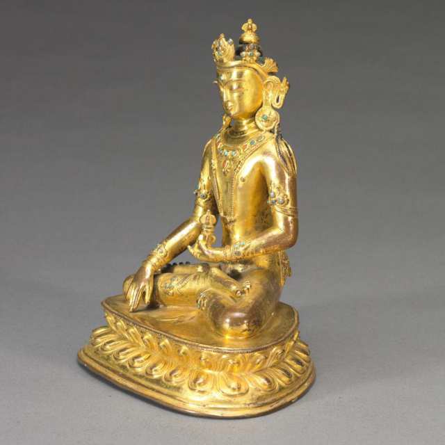 Gilt Bronze Figure of Vajrasattva, Sino-Tibetan