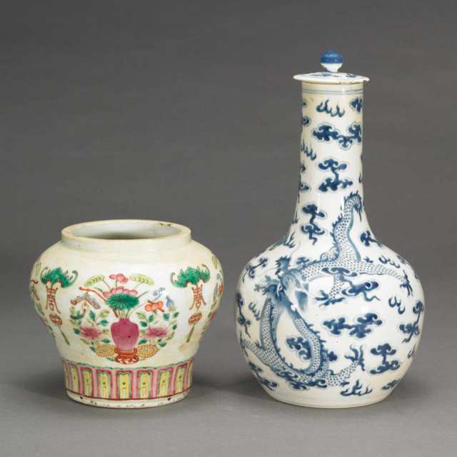 Two Chinese Porcelain Items, 19th/20th Century