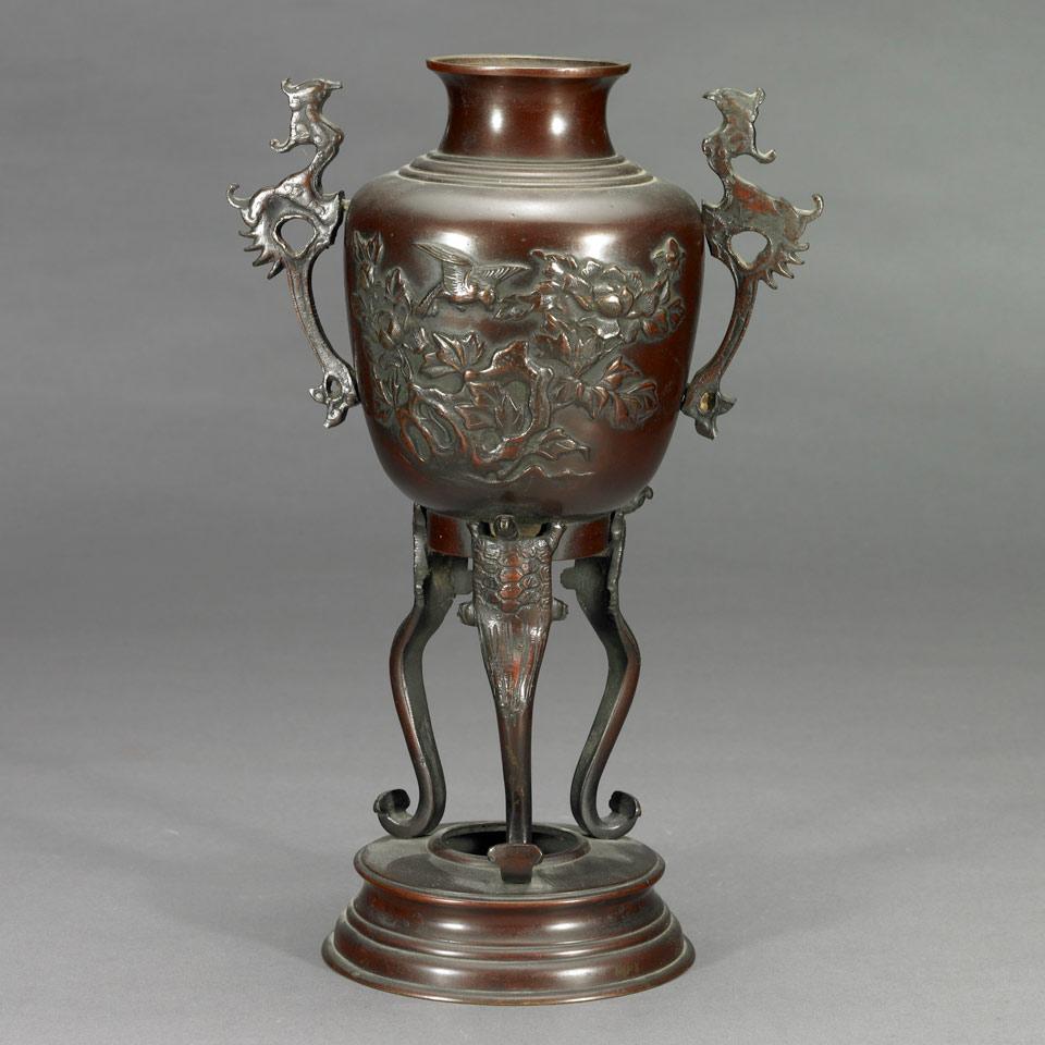 Bronze Tripod Vase, Taisho Period, c. 1915