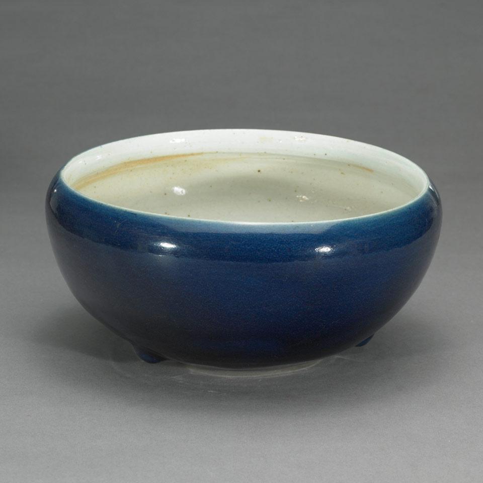 Cobalt Blue Narcissus Bubble Bowl, Qing Dynasty, 19th Century