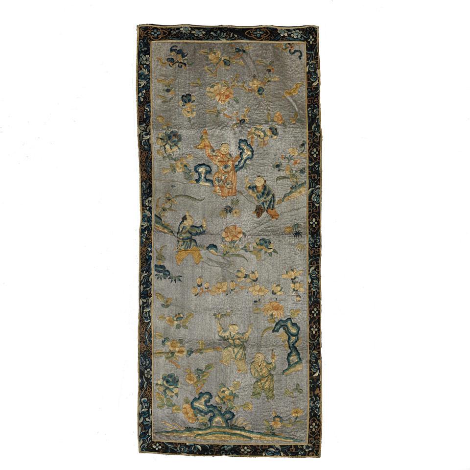 Silk Embroided Panel, circa 1900