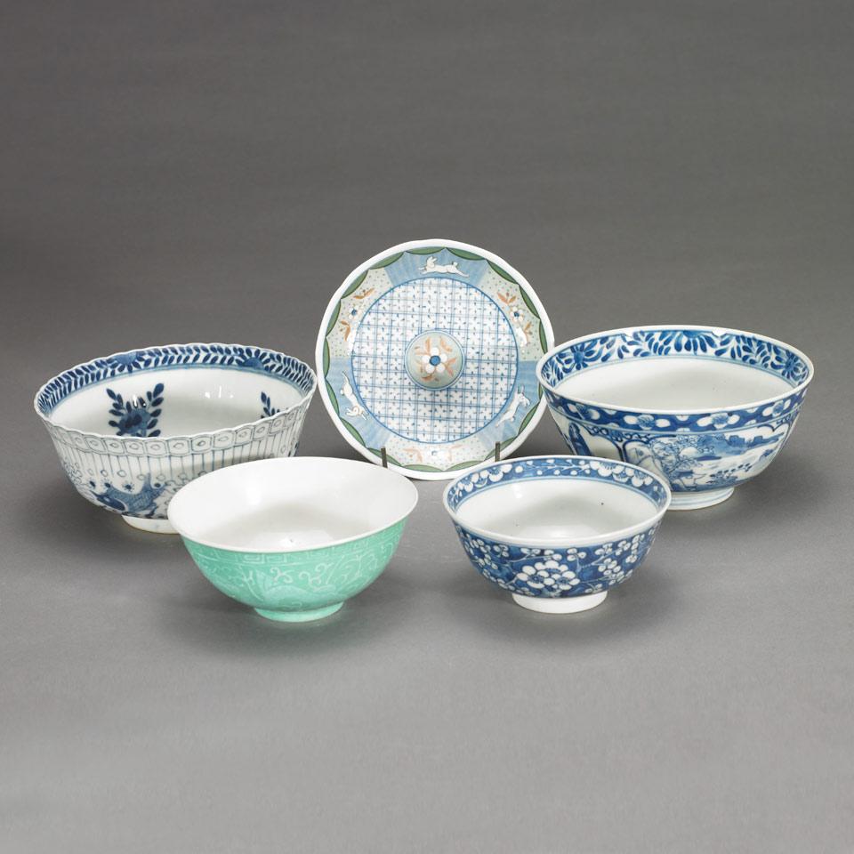 Four Porcelain Bowls, 19th Century or Earlier