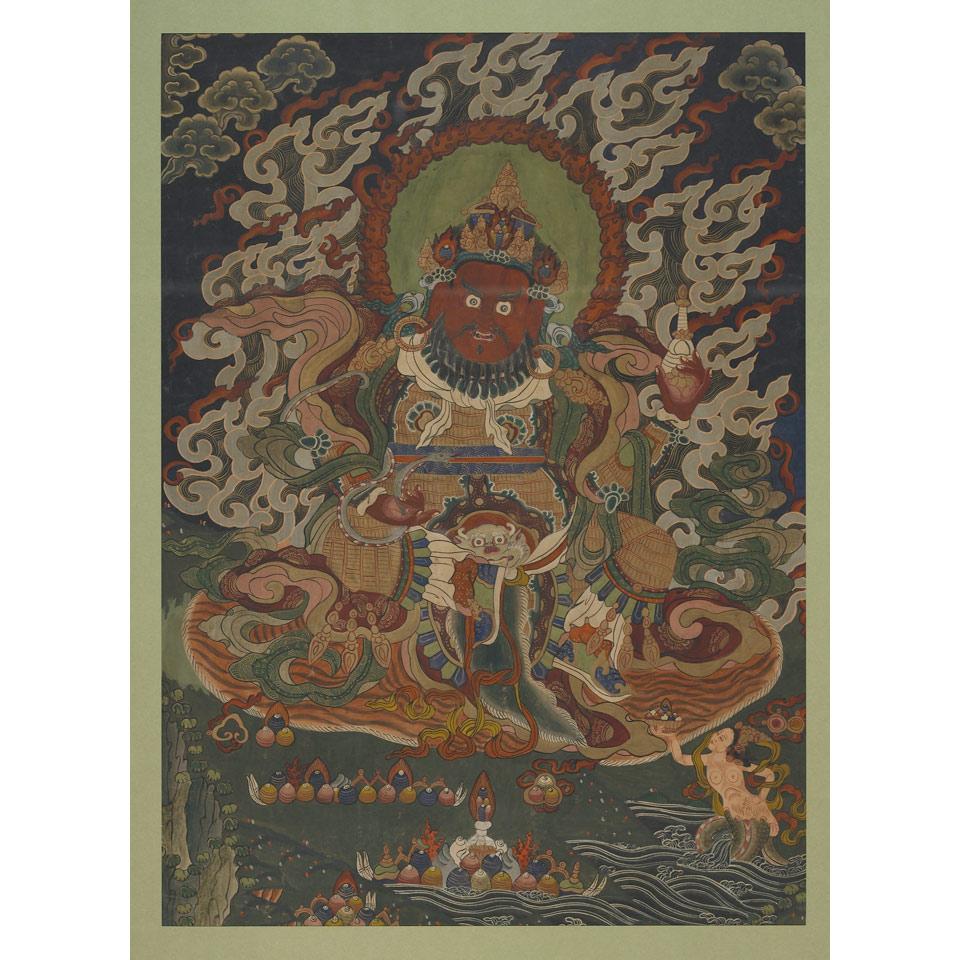 Thangka of Virūpākṣa, Tibet, Late 19th to Early 20th Century