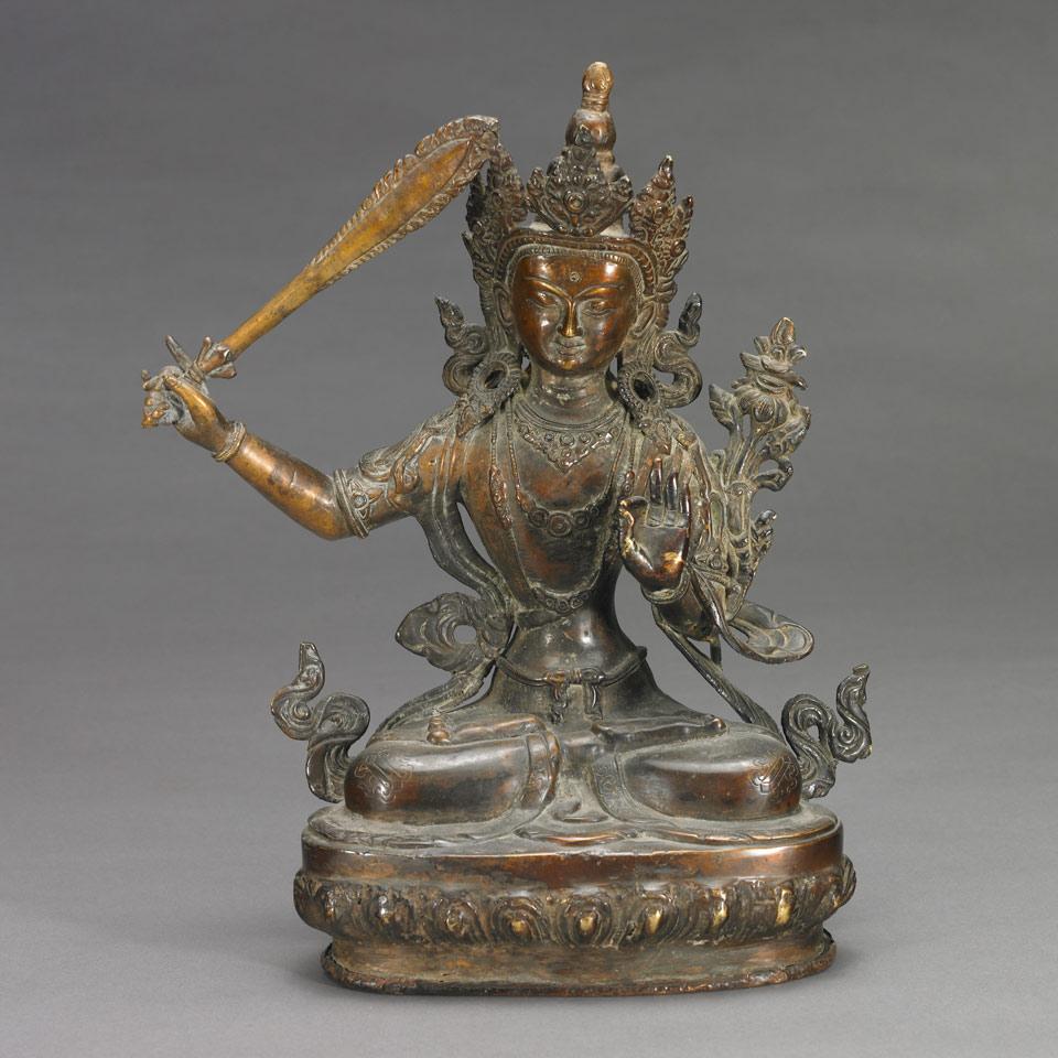 Bronze Seated Figure of Manjushri, Nepal
