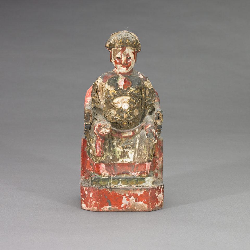 Lacquer Wood Seated Ancestor Figure, 19th Century
