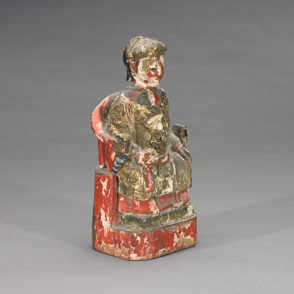 Lacquer Wood Seated Ancestor Figure, 19th Century