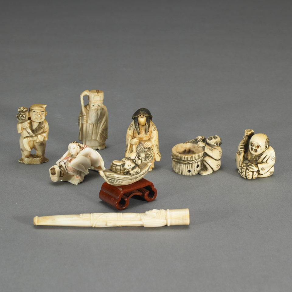 Seven Ivory Carved Netsuke