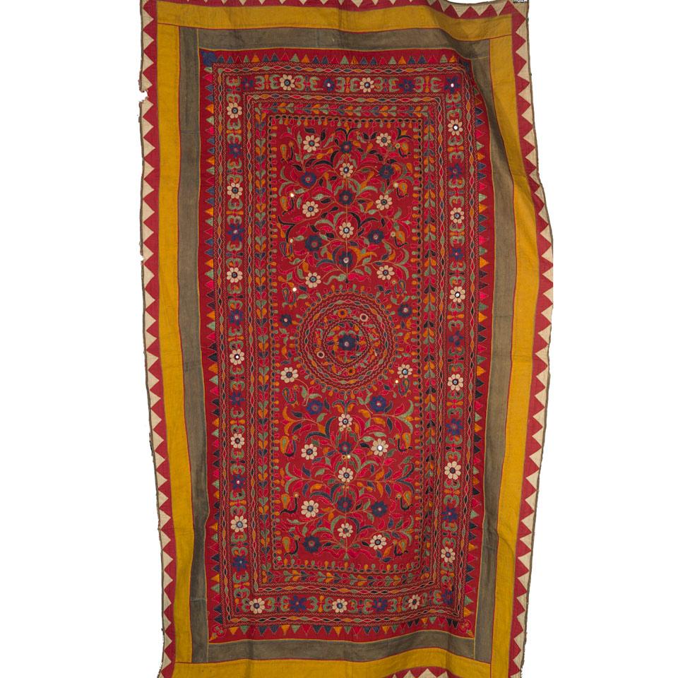 South Asian Embroidered Floral Panel
