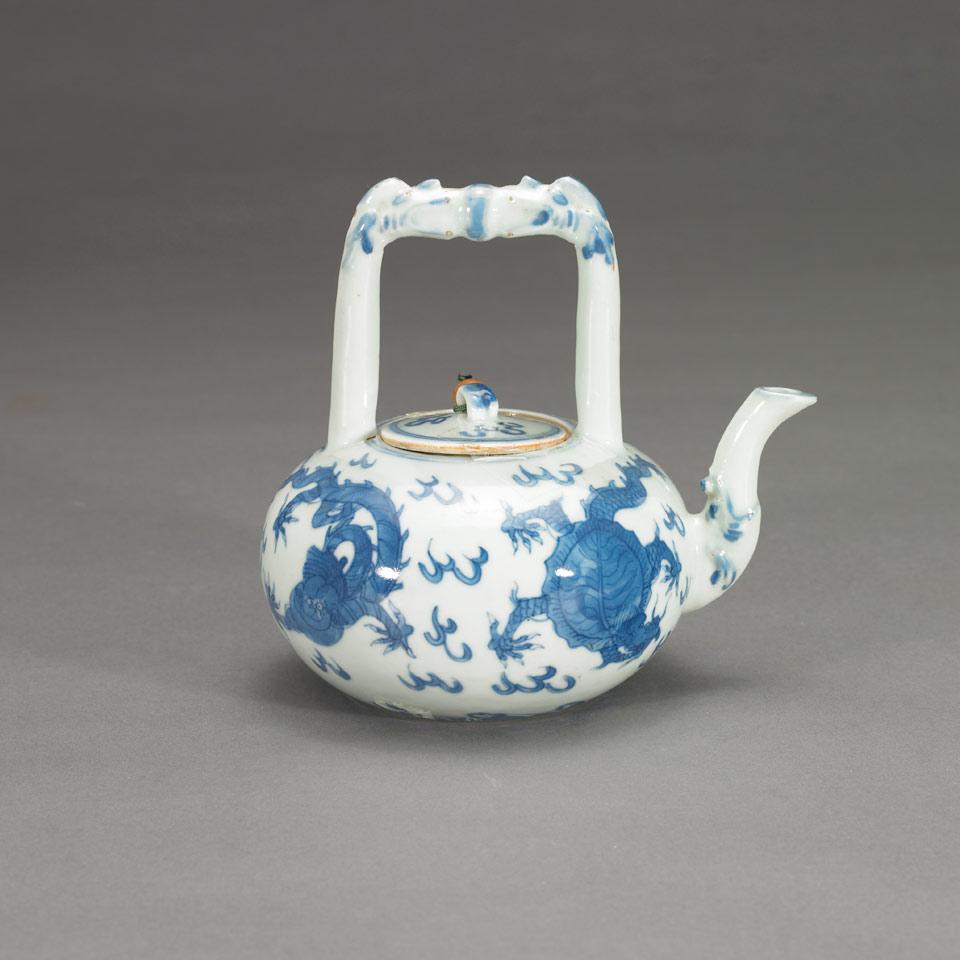 Blue and White Ming Style Teapot, Wanli Mark