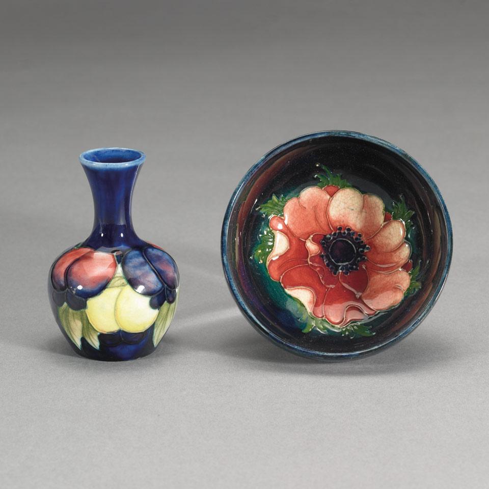 Moorcroft Wisteria Vase and Anemone Bowl, c.1925/35