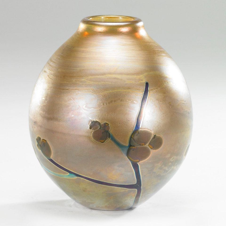 Joyce Roessler (American, b.1955), Prunus Iridescent Glass Vase, 1977