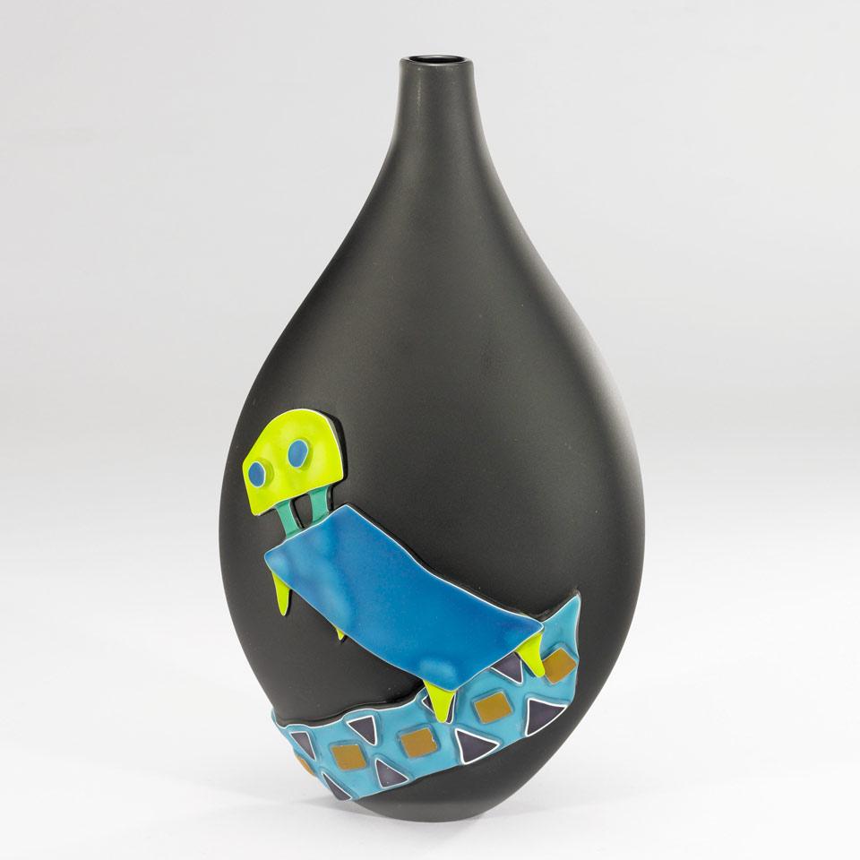Mark Lewis (Canadian, b.1958), Fused and Sandblasted Glass ‘Chair’ Vase, 1992