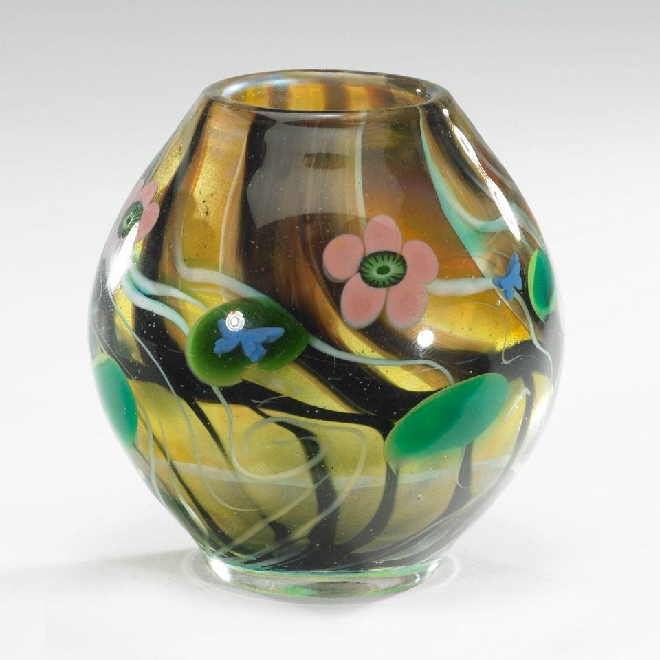 Lundberg Studios Internally Decorated Glass Vase, 1976