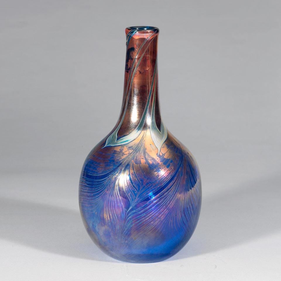 Robert Held (American-Canadian, b.1943), Peacock Feather Glass Vase, 1981