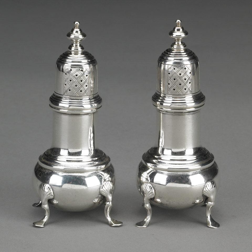 Pair of American Silver Pepper Casters, Graff, Washbourne & Dunn, New York, N.Y., 20th century