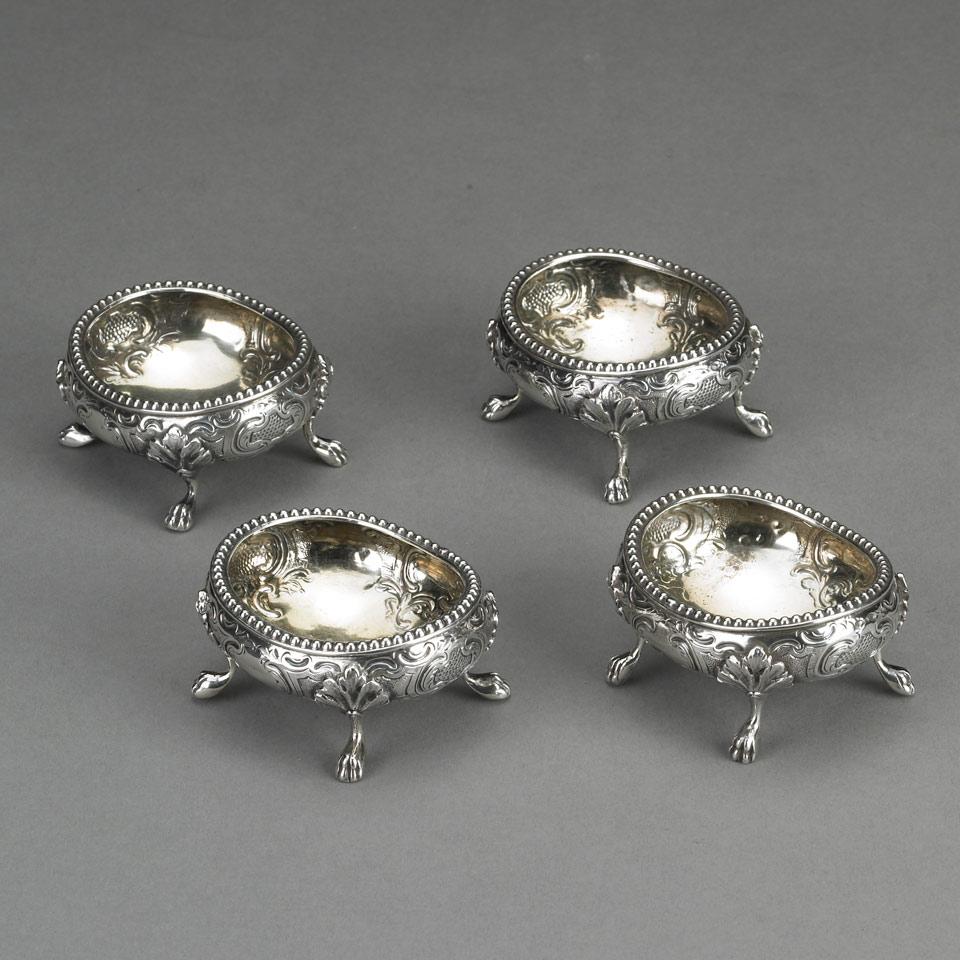 Four Victorian Silver Oval Salts, Thomas Hughes Headland, London, 1857