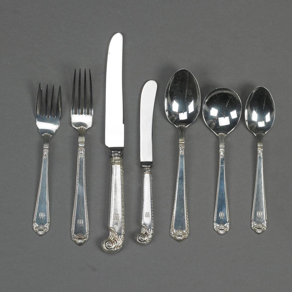 Canadian Silver ‘George II Plain’ Pattern Flatware Service, Henry Birks & Sons, Montreal, Que., 20th century