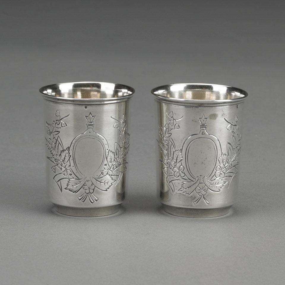 Pair of Russian Silver Beakers, Moscow, 1895
