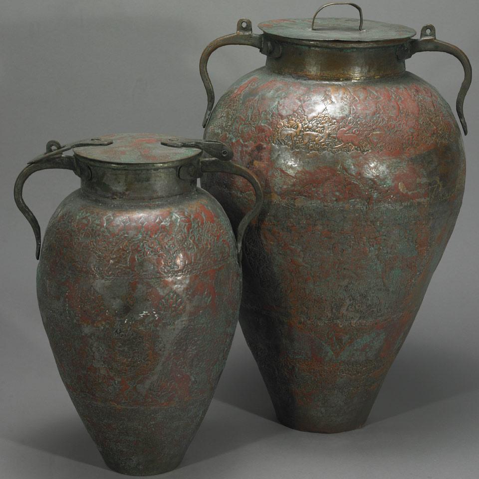 Two Metal Lidded Containers, Indo-Persian, 19th/20th Century