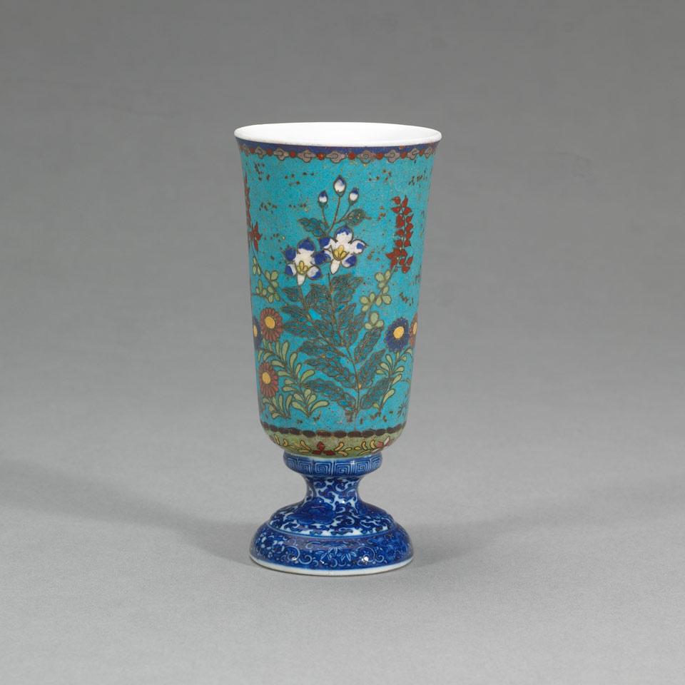 Totai Enamel Stem Vase, Meiji Period (1868-1913)
