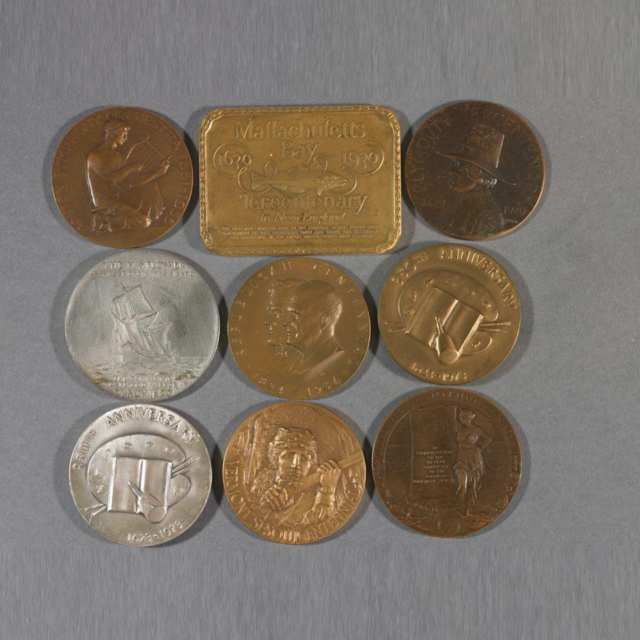 Group of American Commemorative Bronze and Silver Medals, 20th century