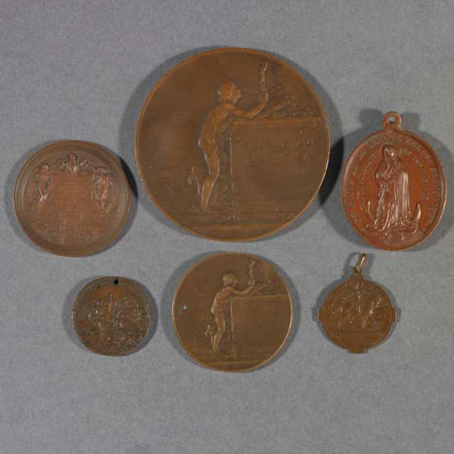Roman Catholicism, Six Copper and Bronze Commemorative Medals