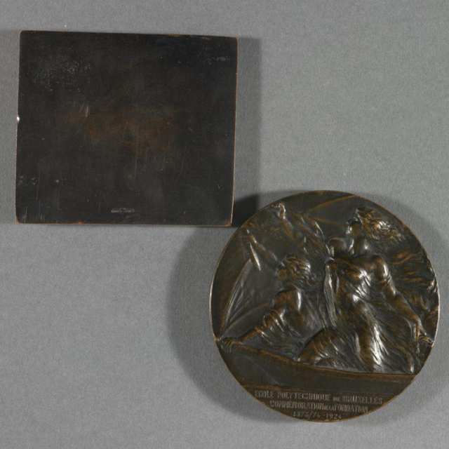 Two Belgian Bronze Plaques 