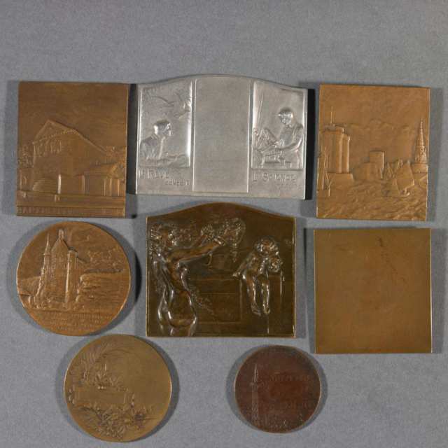 Group of Miscellanesou French and Belgian Medals and Plaques