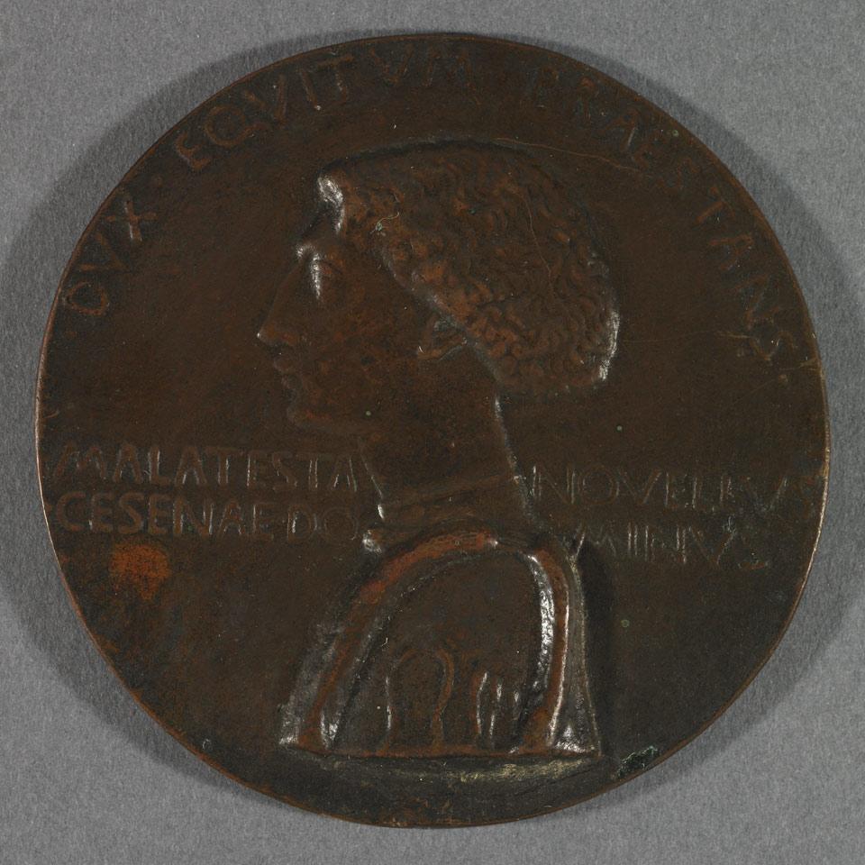 Antonio Pisano, called Pisanello  (Italian, 1380-1455), Uniface Bronze Medal for Domenico Malatesa, 1445, later cast