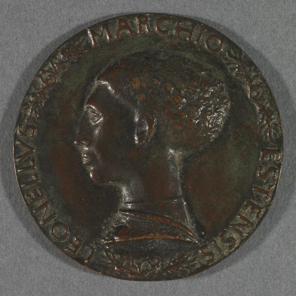 Antonio Pisano, called Pisanello  (Italian, 1380-1455), Uniface Bronze Medal for Leonello d’Este, 1443, later cast
