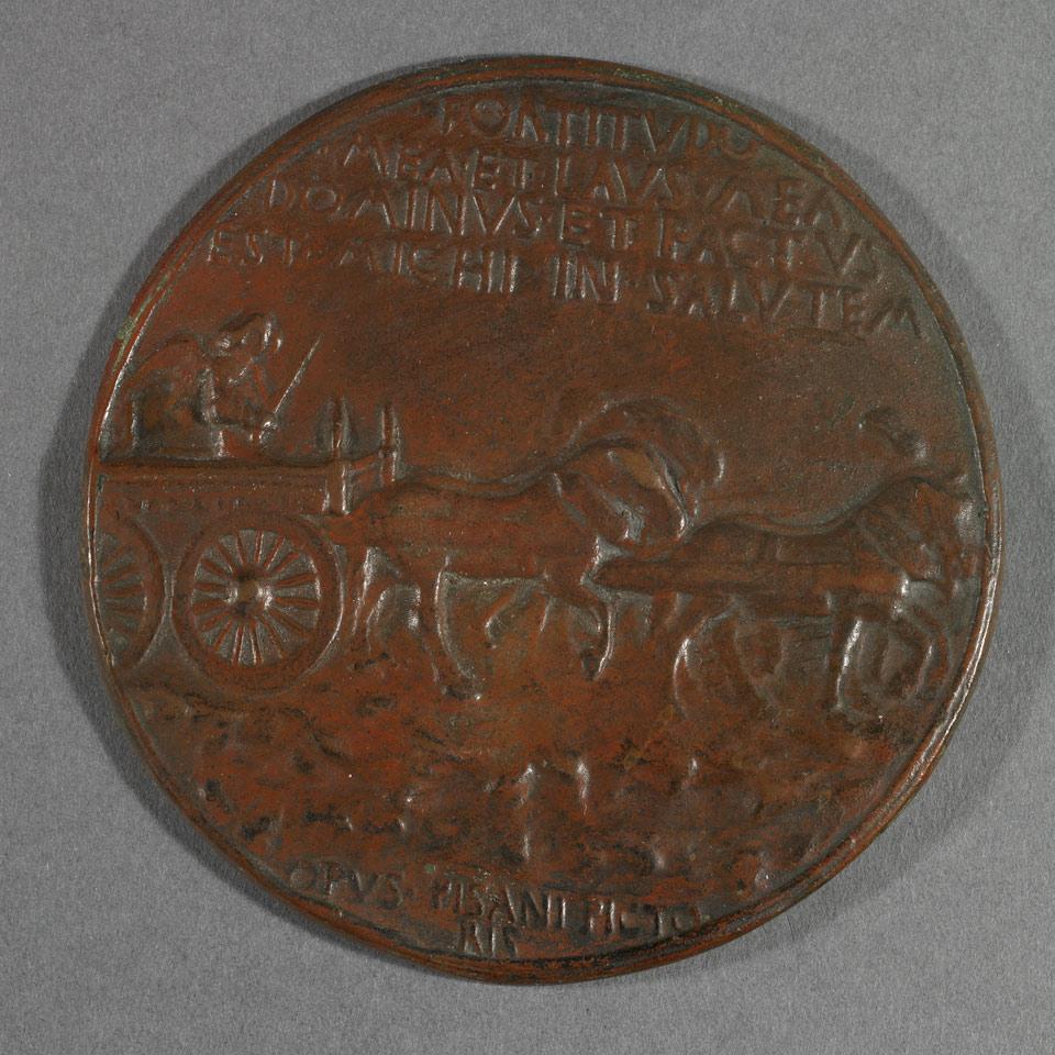 Antonio Pisano, called Pisanello  (Italian, 1380-1455), Uniface Bronze Medal, Funeral Procession