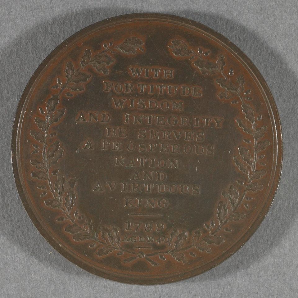 William Pitt the Younger (1759-1806), 40th Birthday Commemorative Copper Medal, Hancock, 1799