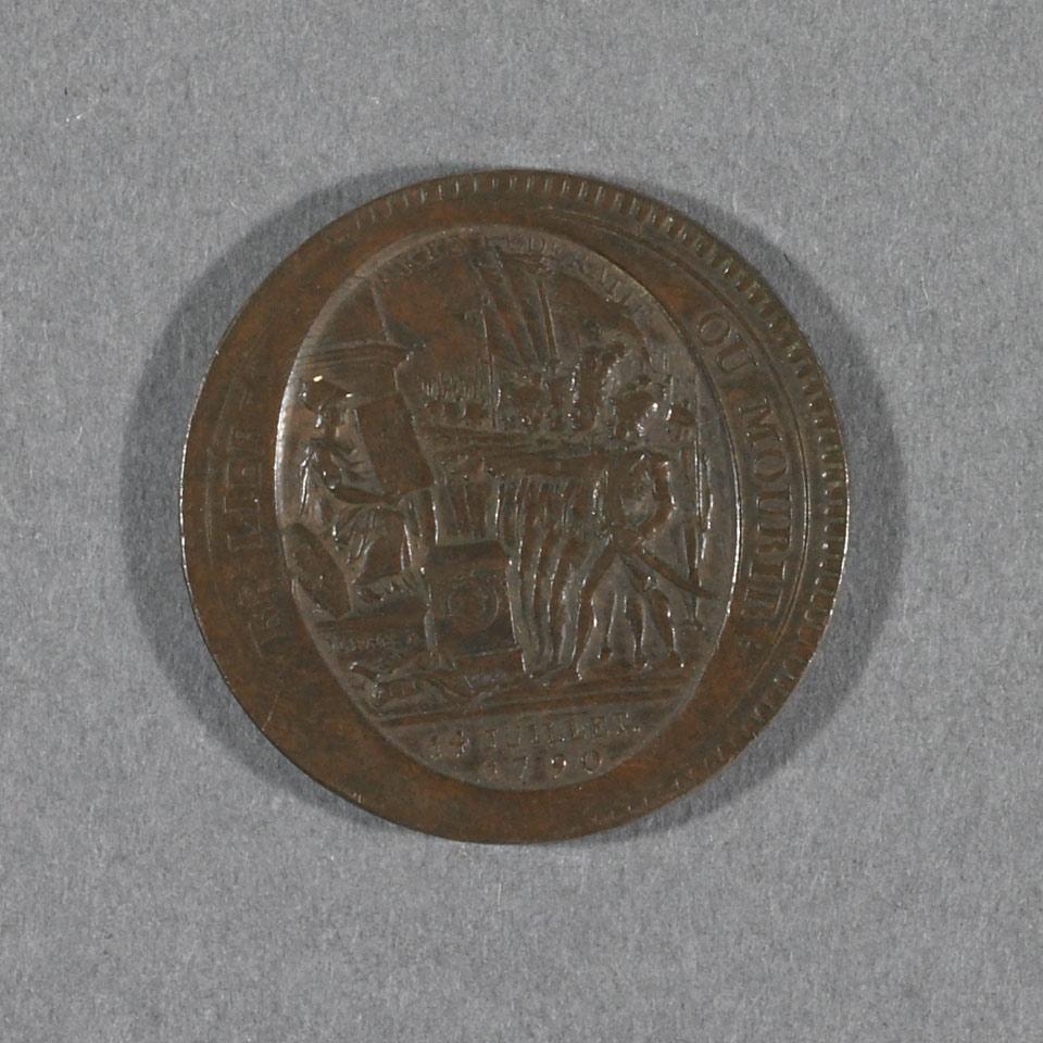 French Revolution/Naploleonic Wars, Medaille de Confiance Bronze, 1792