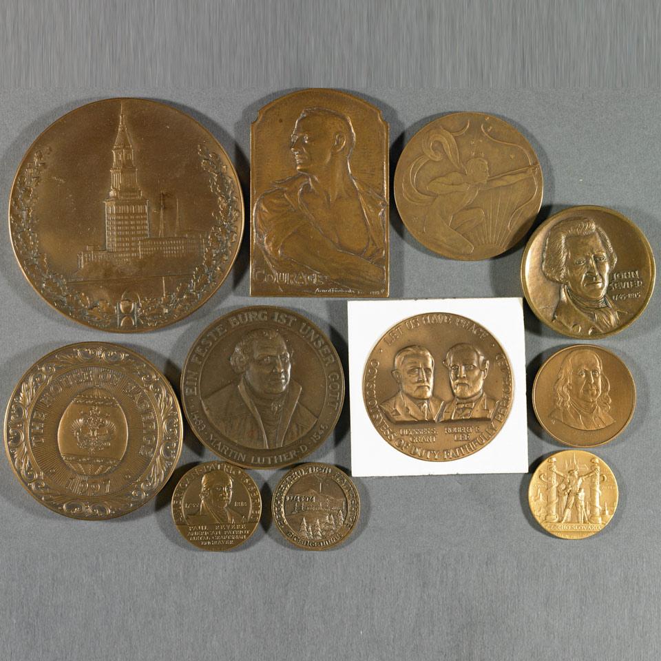 Group of Ten American Commemorative Medals, 20th century