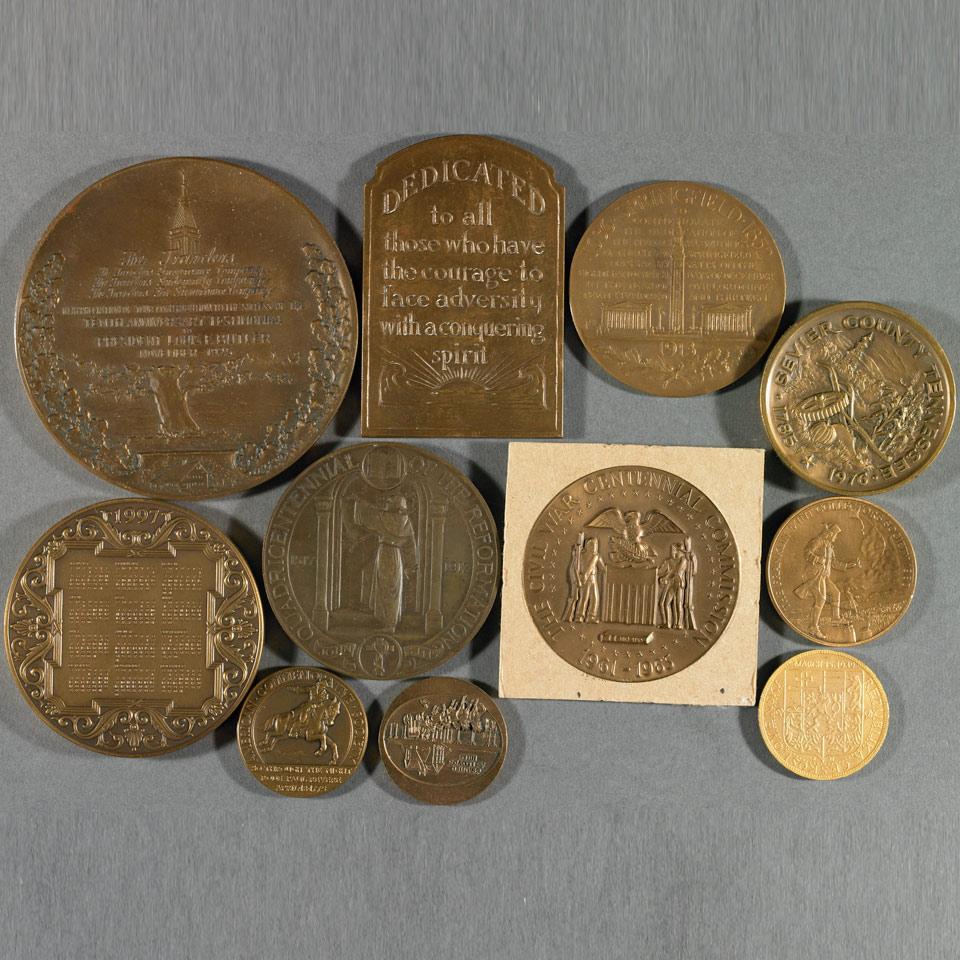 Group of Ten American Commemorative Medals, 20th century