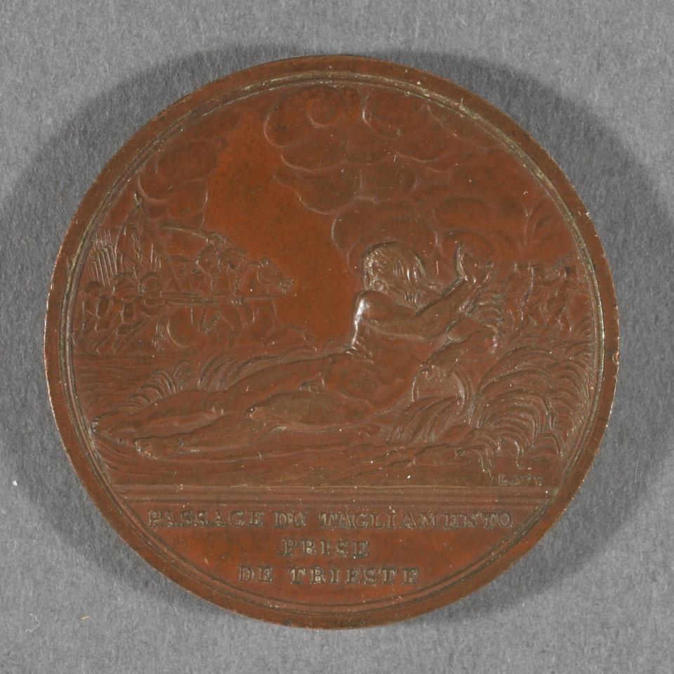 Napoleonic Wars, The Battle of Tagliamento, Copper Medal, Charles Lavy, 1797
