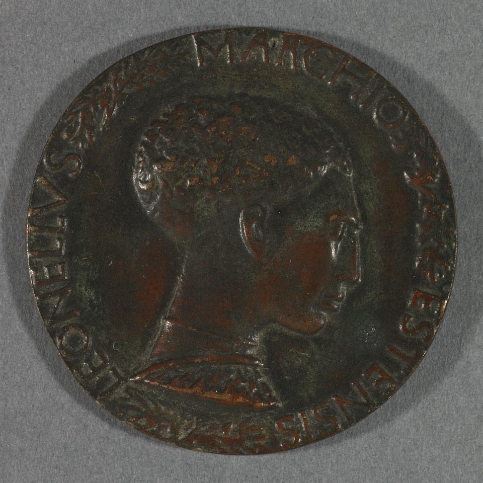 Antonio Pisano, called Pisanello  (Italian, 1380-1455), Uniface Bronze Medal for Leonella d’Este, 1443, later cast