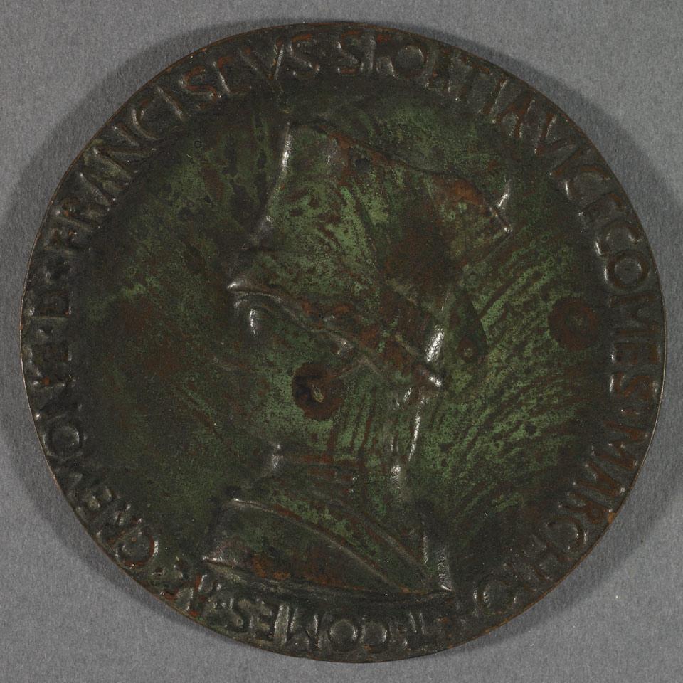 Antonio Pisano, called Pisanello  (Italian, 1380-1455), Uniface Bronze Medal for Franciscus Sicatia, Count of Cremona, later cast