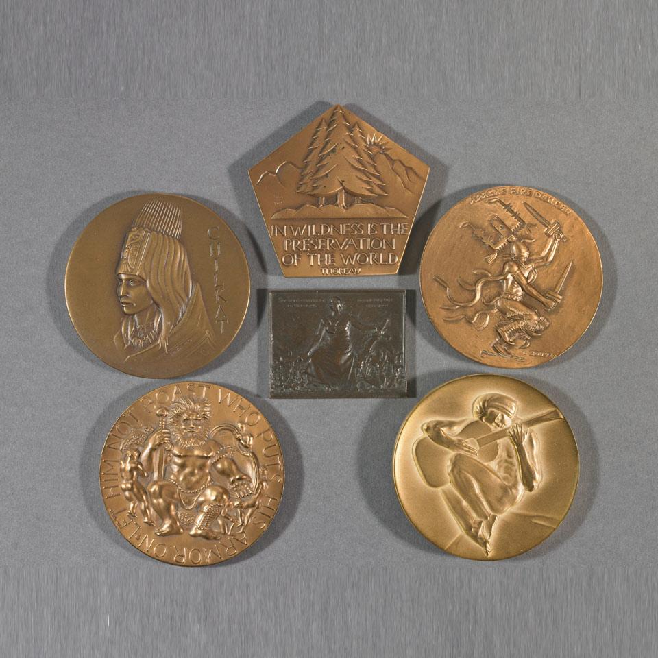Society of Medalists, Medallic Art Co., New York, Six Bronze Medals