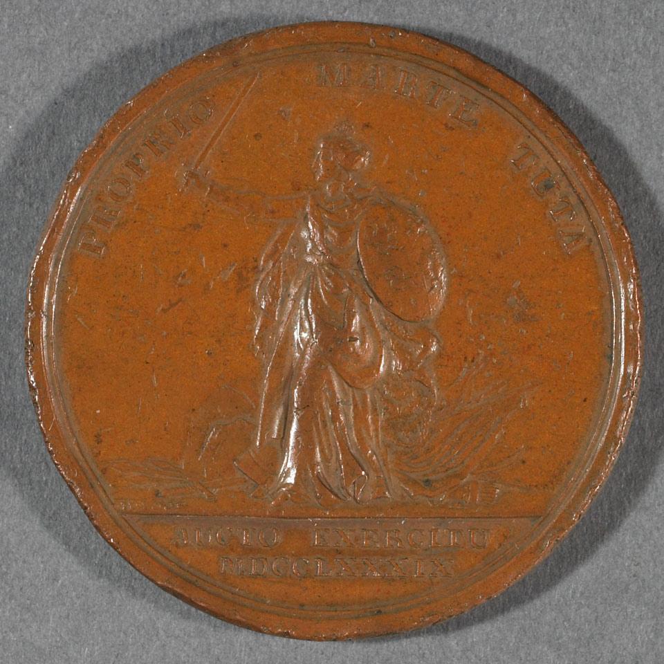 Austrian Military Copper Medal by De Loos, 1839