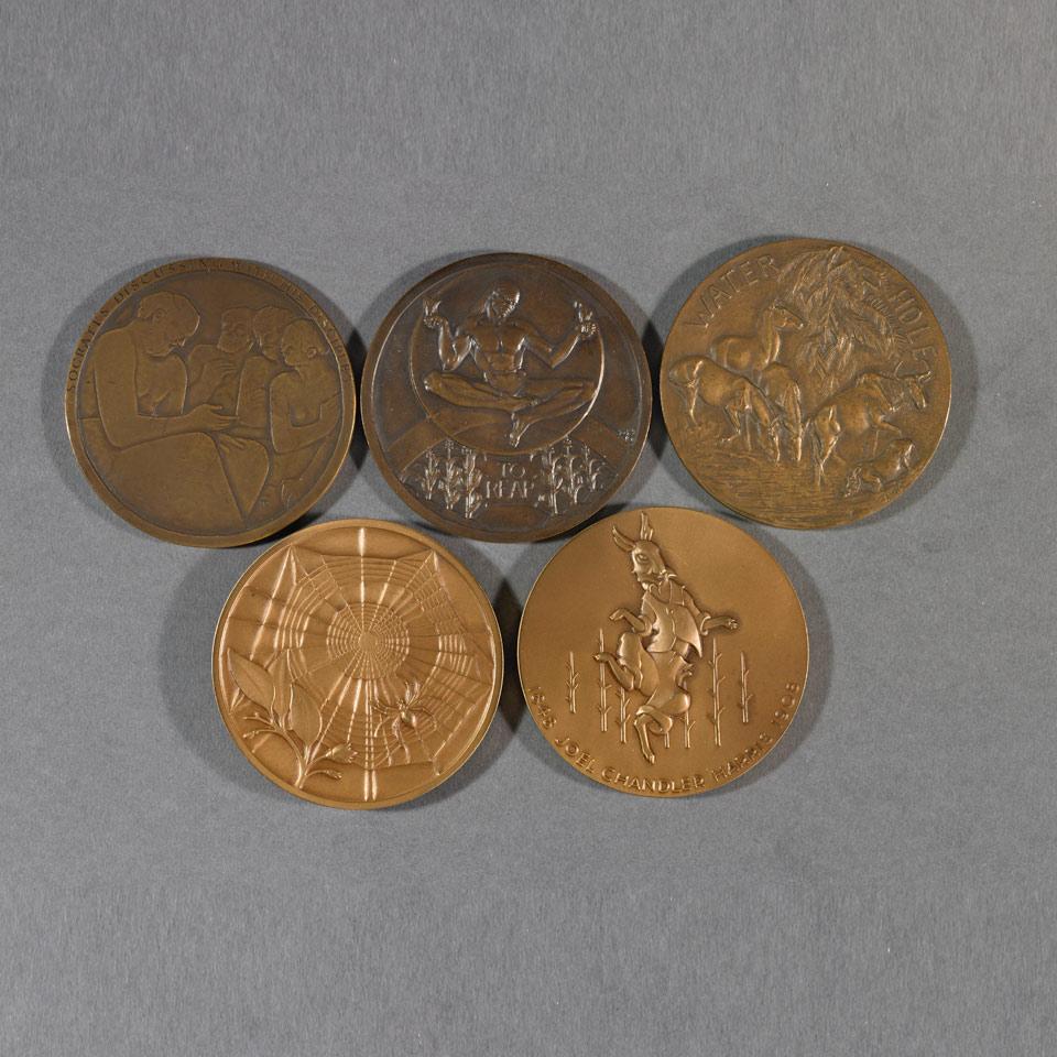 Society of Medalists, Medallic Art Co., New York, Five Bronze Medals