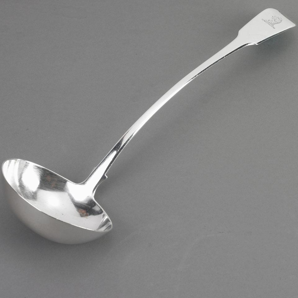 George IV Silver Fiddle Pattern Soup Ladle, William Chawner, London, 1824