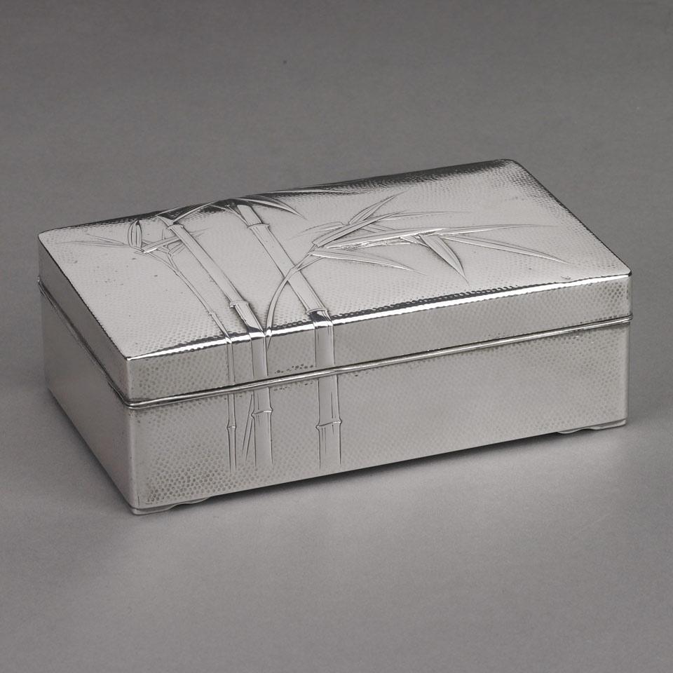 Japanese Silver Rectangular Box, early 20th century