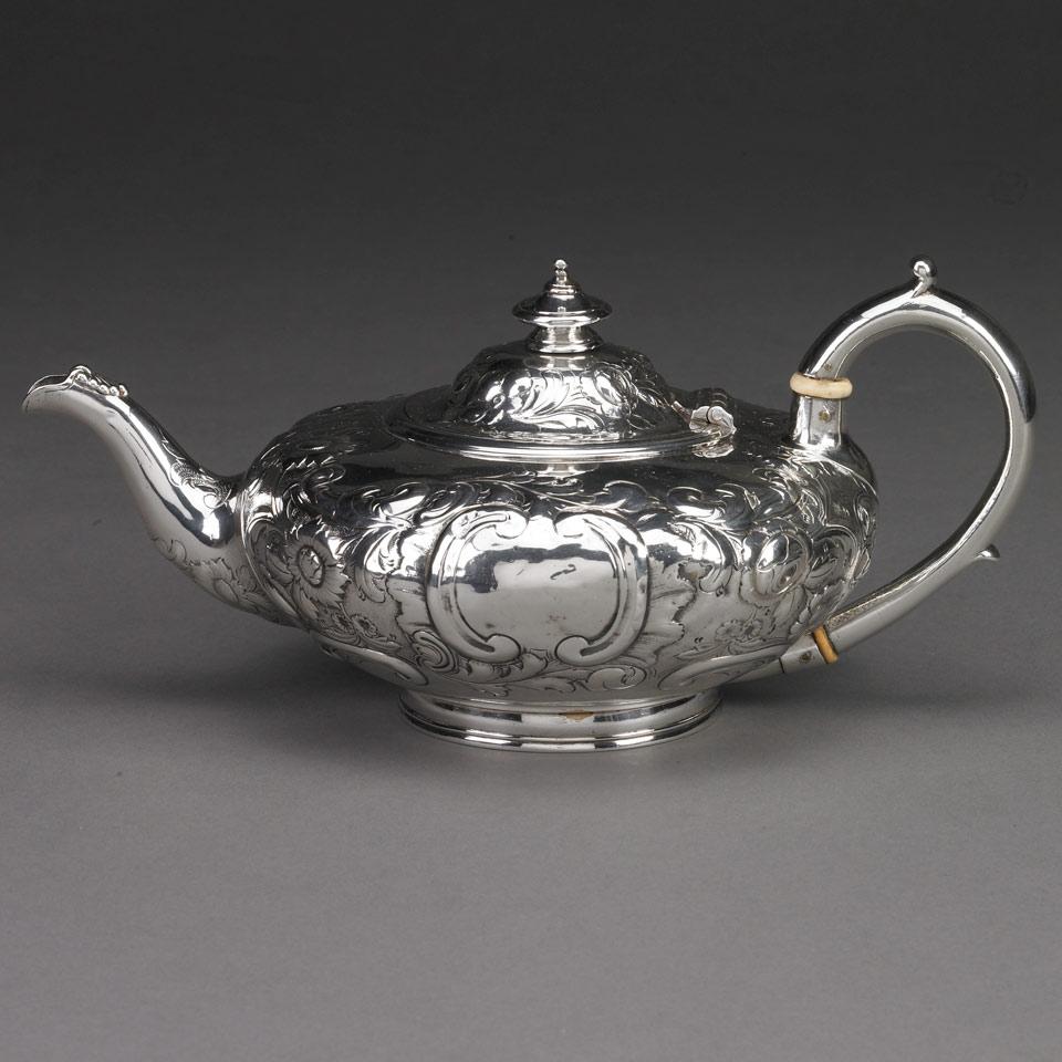 Victorian Silver Teapot, William Moulson, London, 1855