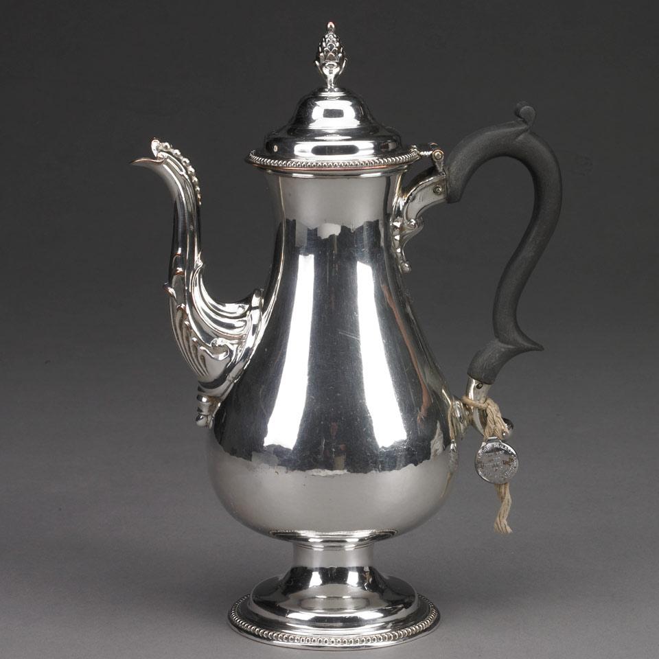 Sheffield Plated Coffee Pot, late 18th century