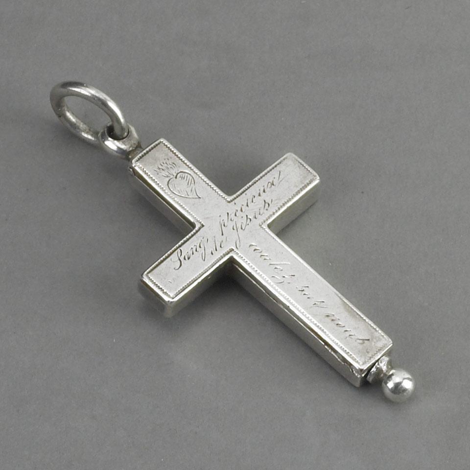 Canadian Silver Reliquary Cross, Ambroise Lafrance, Quebec, Que., late 19th century