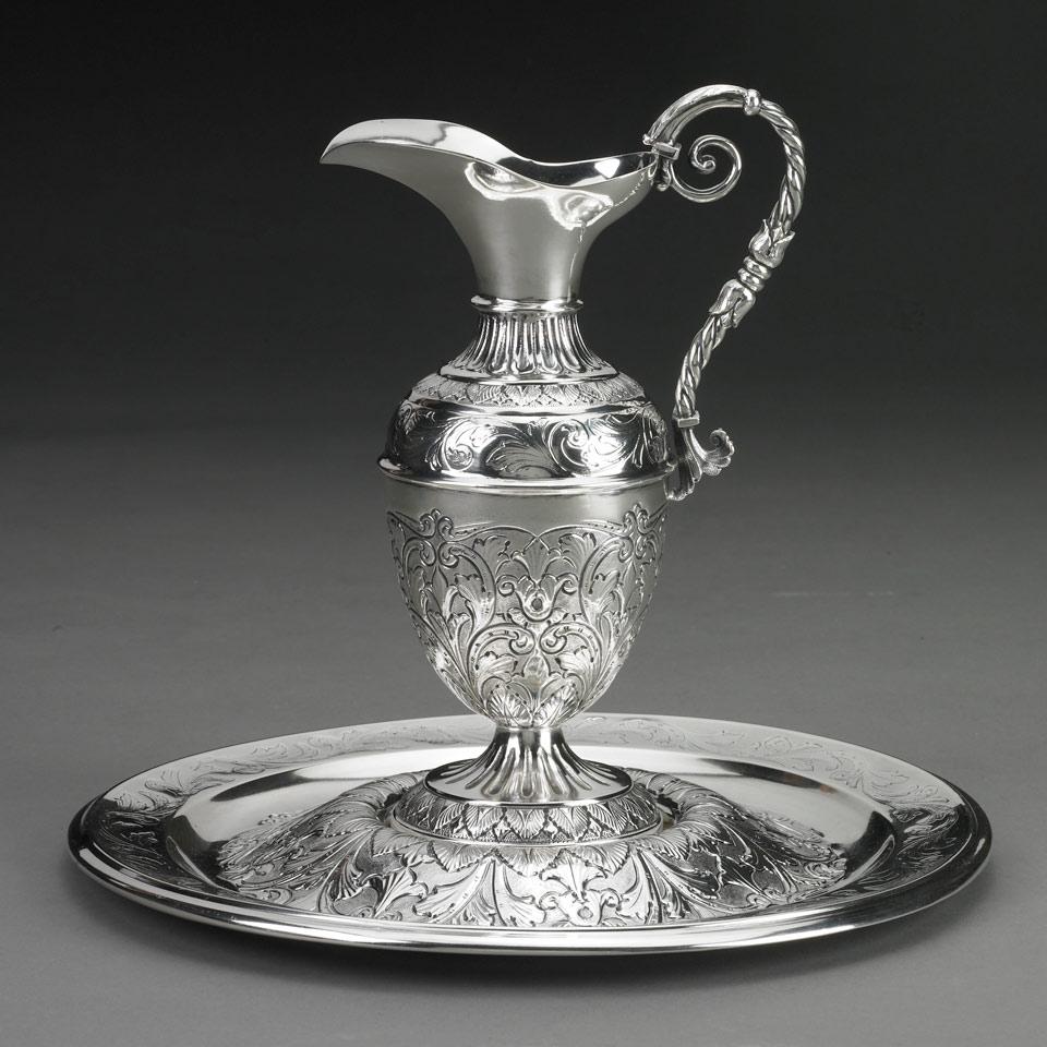 Italian Silver Ewer and Stand, 20th century