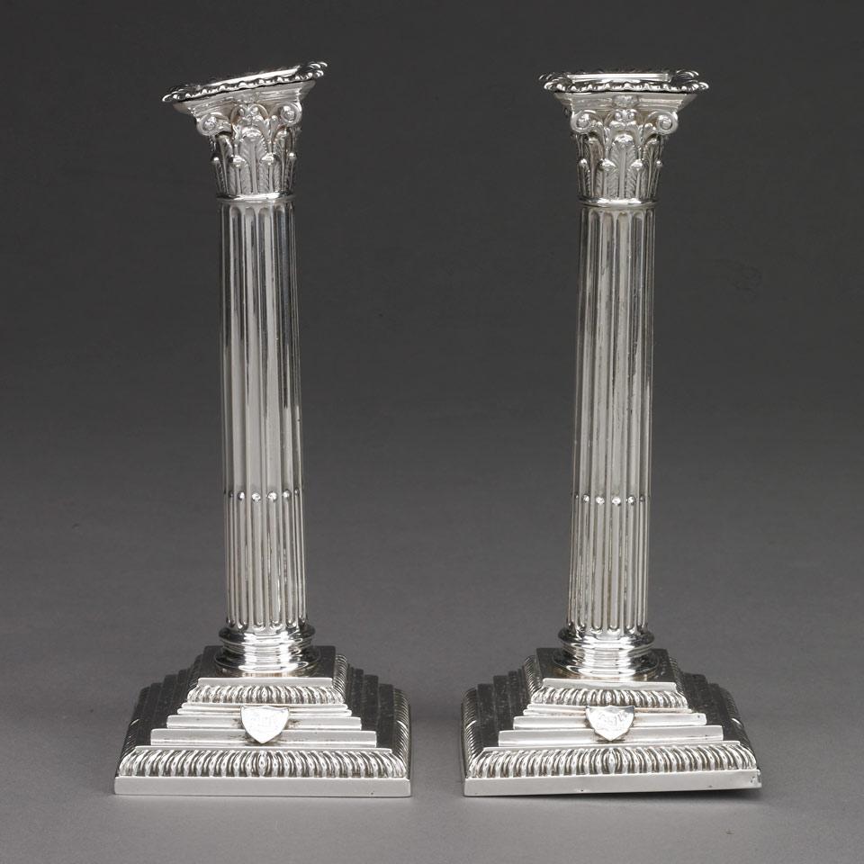 Pair of Victorian Silver Candlesticks, Elkington & Co., Sheffield, 1893