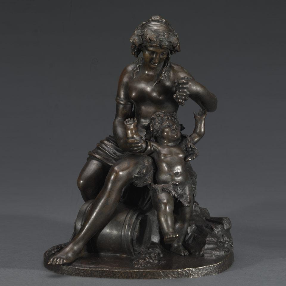 French Patinated Bronze Bacchanalian Group, mid 19th century