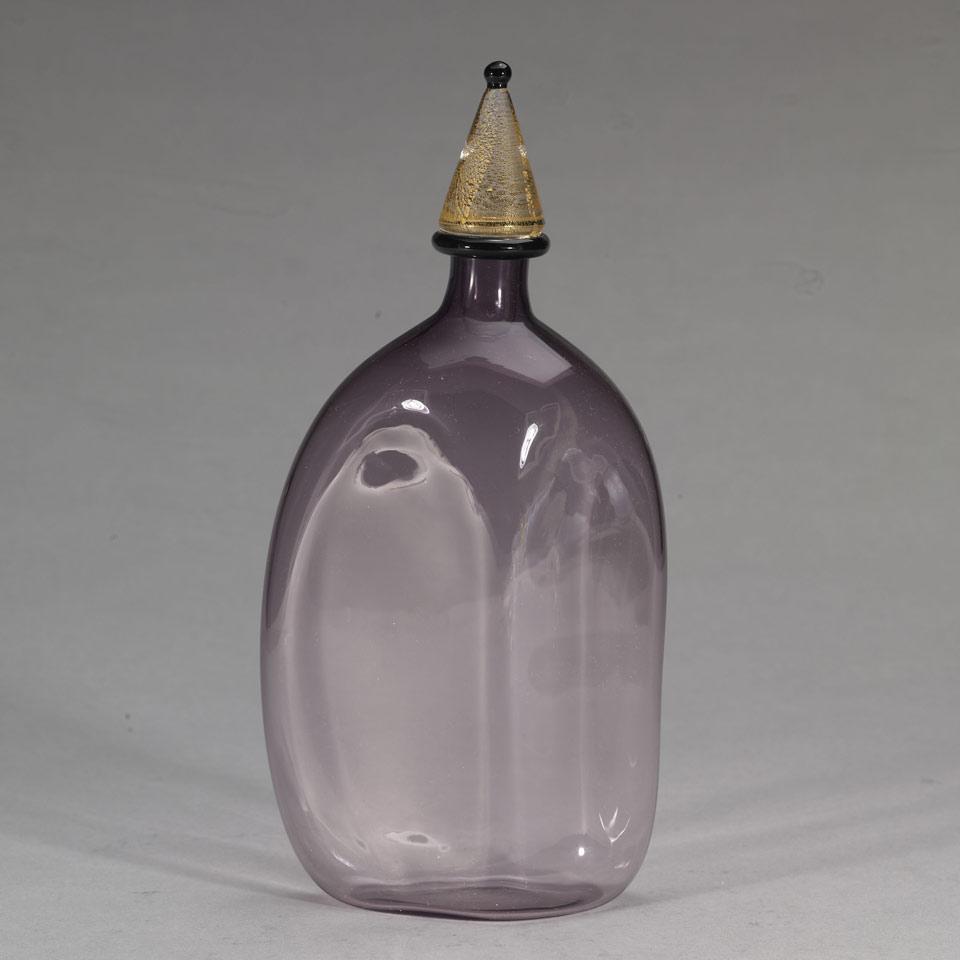 Cenedese & Albarelli Amethyst and Gilt Glass Decanter, 20th century